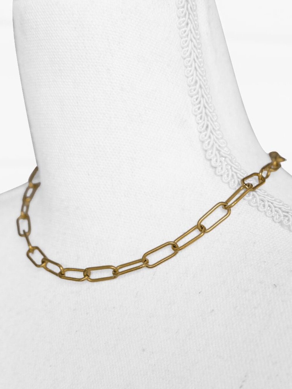 New Gold Paper Clip Choker Necklace Gold Tone Link Choker